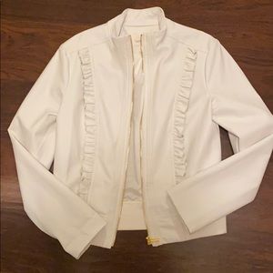 Julie Brown NYC faux white leather jacket small.